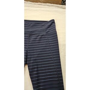 athleta salutation stash pocket 7/8 medium Navy With Light Blue Stripes.